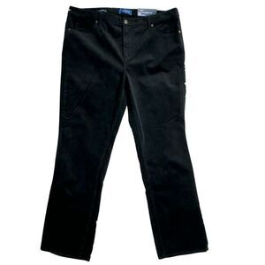 Talbots Flawless Corduroy Pants Womens Sz 16P Black High Waist Straight Leg NWT